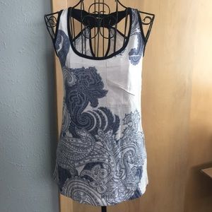 blue & white racerback tank